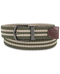 Cole Haan Men's Two-In-One Reversible Striped Stretch Web Belt