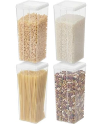 Iris 3.9 Qt Food Storage Containers with Flip-Top Lid, Stackable Pantry and Kitchen Containers, 4 Pack