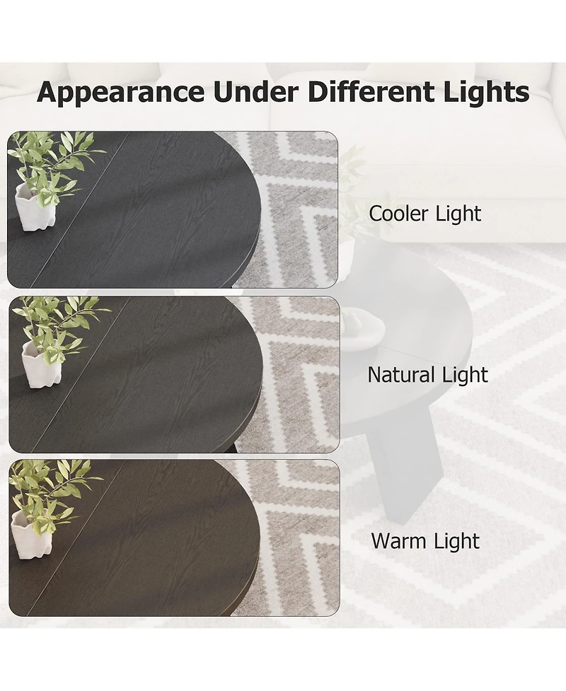 gaomon Round Wood Coffee Tables for Living Room,Circle Coffee Table,for Apartment