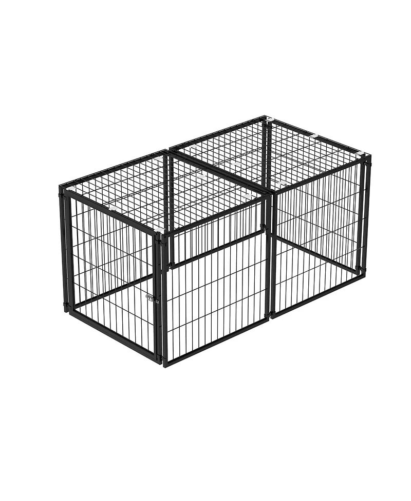 Aostirmotor 48" Large Dog Cage with Top, Indoor Pet Kennel for Medium Dogs and Puppies