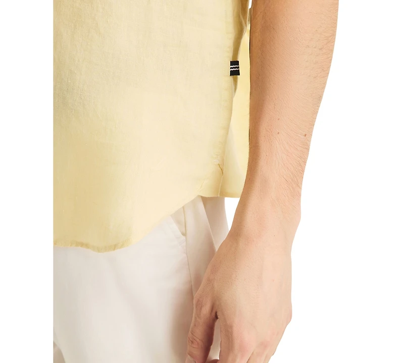 Nautica Men's Classic-Fit Solid Linen Short-Sleeve Shirt