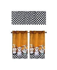 Rt Designers Collection Polyester Cucina Chef 3 Piece Kitchen Curtains Valance and Tiers Set 52" x 18" Muticolor