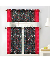 Rt Designers Collection Polyester Cucina Strawberry Fields Kitchen Curtains Valance and Tiers Set 52" x 18" Muticolor