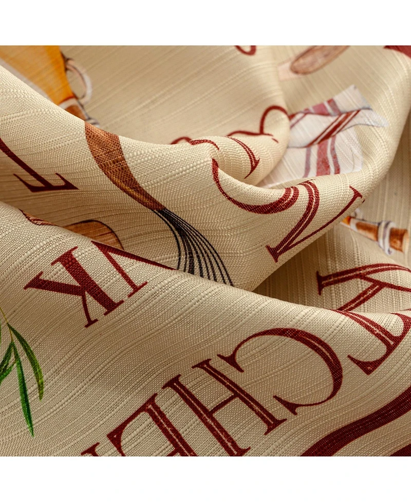 Rt Designers Collection Polyester Cucina Family Slub 3 Piece Kitchen Curtains Valance and Tiers Set 52" x 18" Muticolor