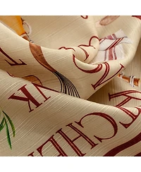 Rt Designers Collection Polyester Cucina Family Slub 3 Piece Kitchen Curtains Valance and Tiers Set 52" x 18" Muticolor