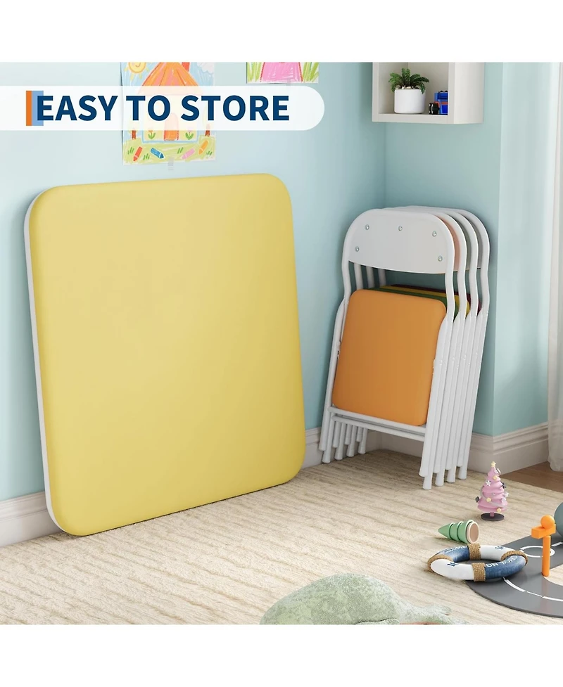 gaomon Folding Square Table and 4 Chairs Set, Lightweight Indoor Outdoor Dining Set, Collapsible Compact Table, Portable Chairs