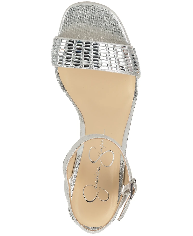Jessica Simpson Women's Skilia Platform Block Heel Rhinestone Sandals