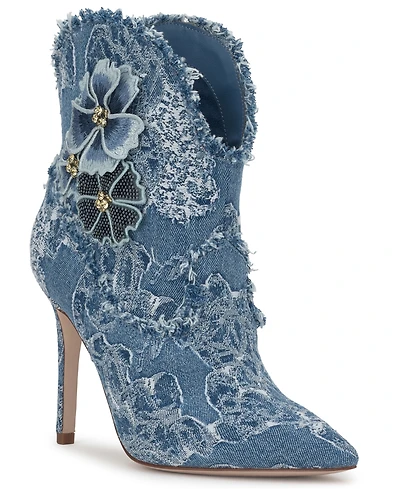 Jessica Simpson Women's Plitee Floral Western Stiletto Booties