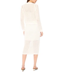 CeCe Women's Mesh Pencil Midi Skirt