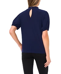 CeCe Women's Short-Sleeve Tie Neck Bow Detail Top