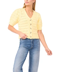 CeCe Women's Short-Sleeve V-Neck Cardigan