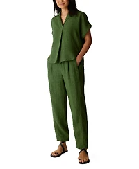 Eileen Fisher Women's High-Waisted Pull-On Ankle Pants, Regular & Plus