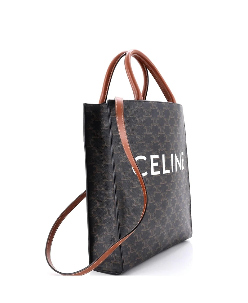 Pre-Owned Celine Small Vertical Cabas Tote Triomphe Coated Canvas