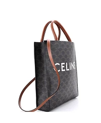 Pre-Owned Celine Small Vertical Cabas Tote Triomphe Coated Canvas