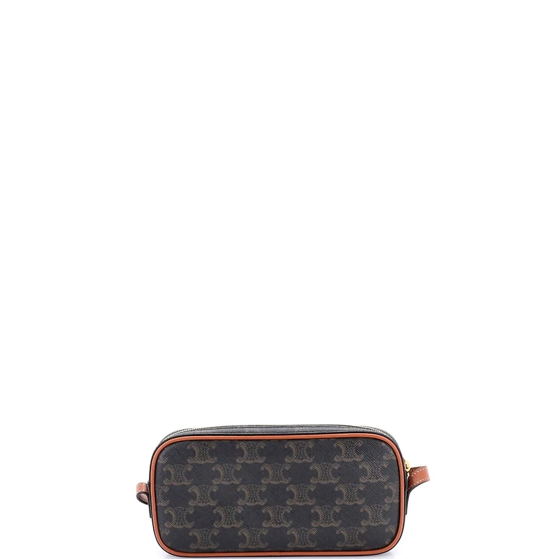 Pre-Owned Celine Small Cuir Triomphe Camera Shoulder Bag Triomphe Coated Canvas with Leather
