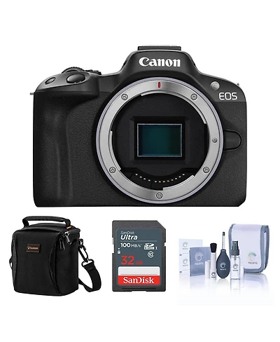 Canon Eos R50 Mirrorless Camera, Bundle with 32GB Sd Card, Shoulder Bag, Cleaning Kit