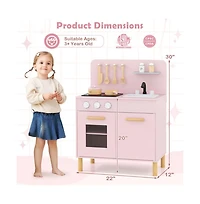 Hongge Kids Kitchen Playset with Cooking Accessories and Storage