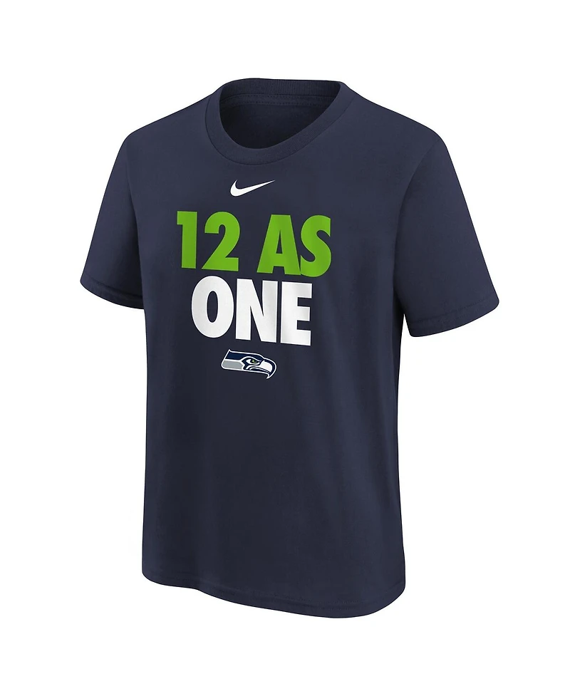 Nike Big Boys and Girls College Navy Seattle Seahawks 12 As One T-Shirt