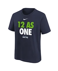 Nike Big Boys and Girls College Navy Seattle Seahawks 12 As One T-Shirt