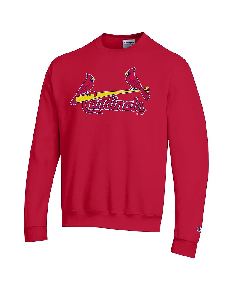 Champion Men's Red St. Louis Cardinals Powerblend Wordmark Sweatshirt
