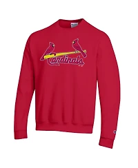 Champion Men's Red St. Louis Cardinals Powerblend Wordmark Sweatshirt