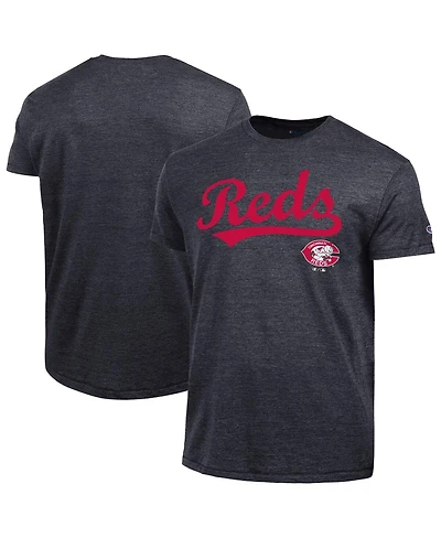 Champion Men's Black Cincinnati Reds Cooperstown Wordmark Lockup Tri-Blend T-Shirt