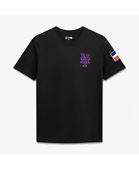 New Era Men's Black York Mets Dominican Republic Country Flag T-Shirt