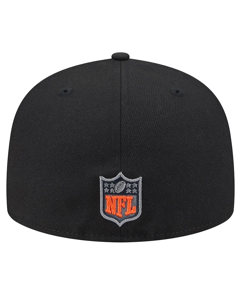 New Era Men's Black Chicago Bears Color Pop 59FIFTY Fitted Hat