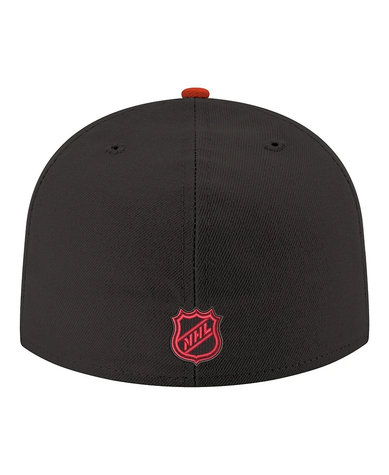 New Era Men's Black Chicago Blackhawks Core Logo Two-Tone 59FIFTY Fitted Hat