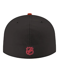 New Era Men's Black Chicago Blackhawks Core Logo Two-Tone 59FIFTY Fitted Hat