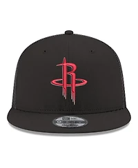 New Era Men's Black Houston Rockets Core Logo Meshback 9FIFTY Snapback Hat