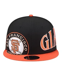 New Era Men's Black/Orange San Francisco Giants Stretched Two-Tone 9FIFTY Adjustable Hat