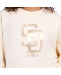Starter Women's Cream San Diego Padres Pastels Boxy Fleece Sweatshirt