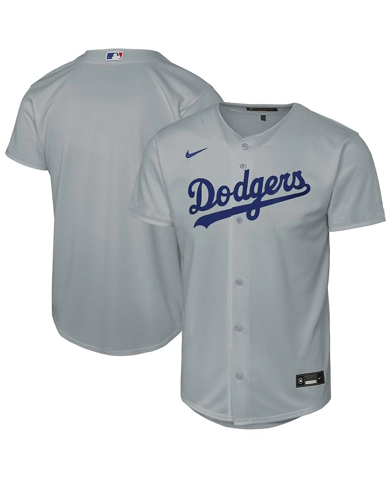 Nike Big Boys and Girls Gray Los Angeles Dodgers Alternate Replica Jersey