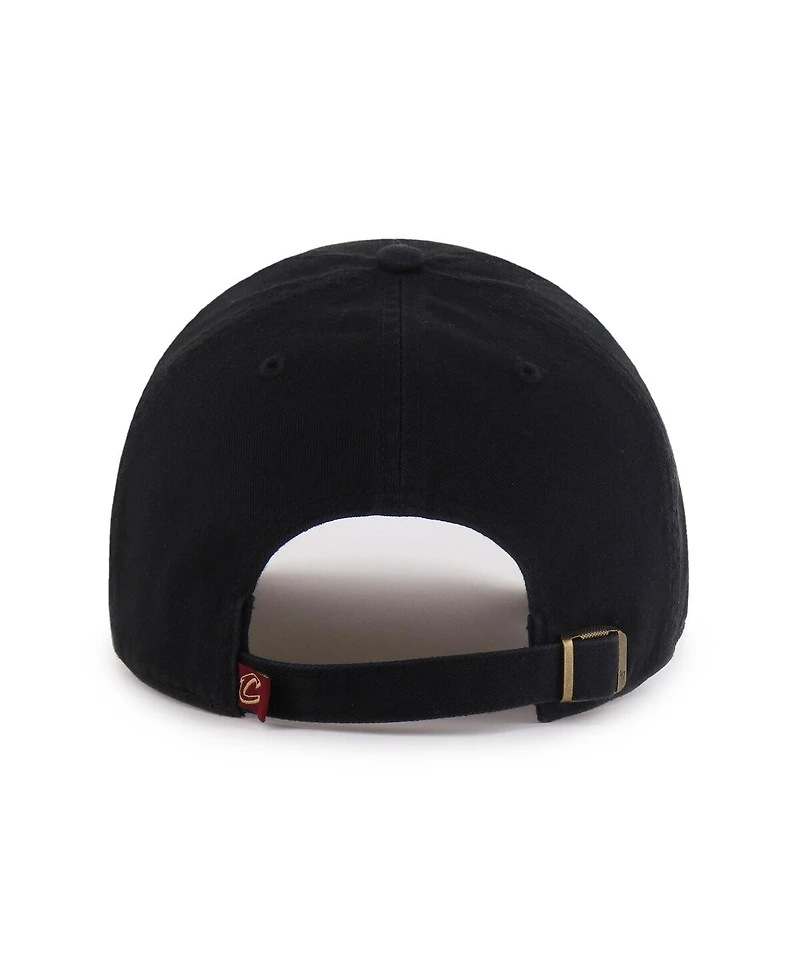 '47 Brand Men's Cleveland Cavaliers Black on Black Clean Up Adjustable Hat