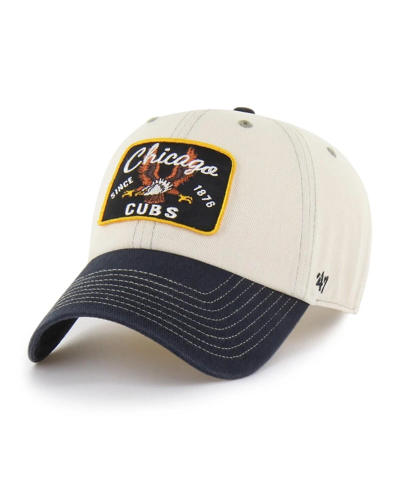 '47 Brand Men's Natural/Black Chicago Cubs Keepsake Collection Clean Up Adjustable Hat