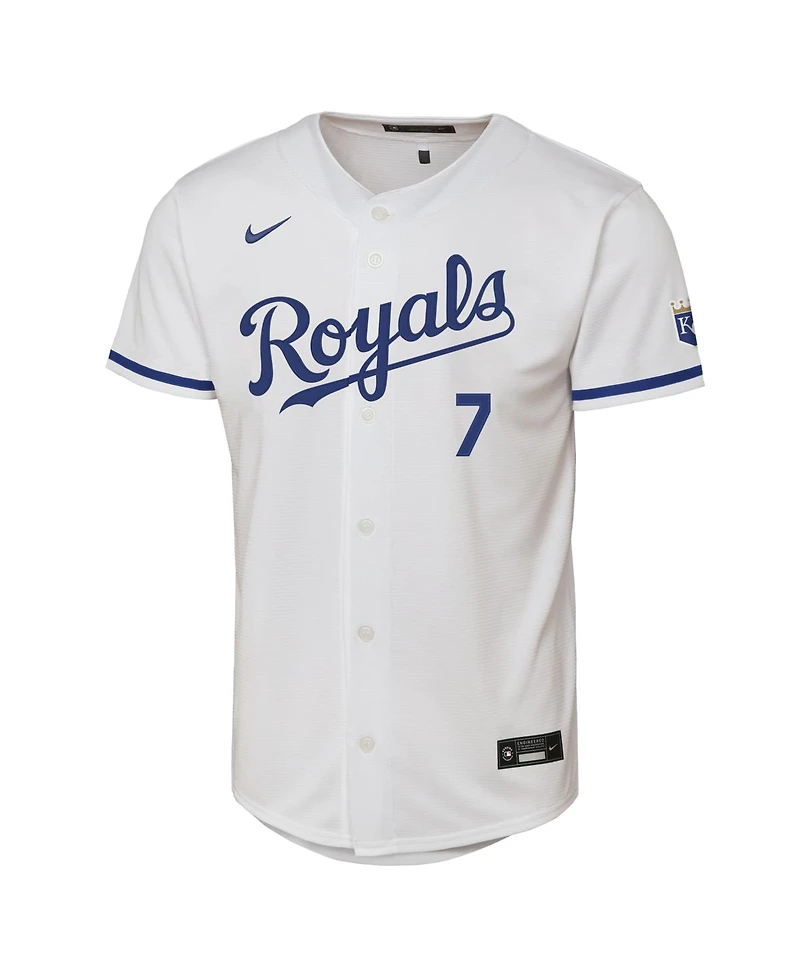 Nike Big Boys and Girls Bobby Witt Jr. White Kansas City Royals Home Stadium Jersey