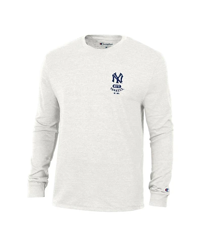 Champion Men's White New York Yankees Cooperstown Winning Tradition Tri-Blend Long Sleeve T-Shirt