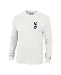 Champion Men's White New York Yankees Cooperstown Winning Tradition Tri-Blend Long Sleeve T-Shirt