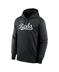 Nike Men's Black Cincinnati Reds Primary Wordmark Therma Hoodie
