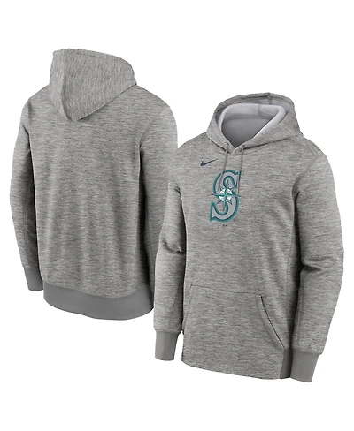 Nike Men's Heather Gray Seattle Mariners Primary Logo Therma Hoodie