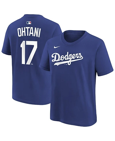 Nike Big Boys and Girls Shohei Ohtani Royal Los Angeles Dodgers Name & Number T-Shirt