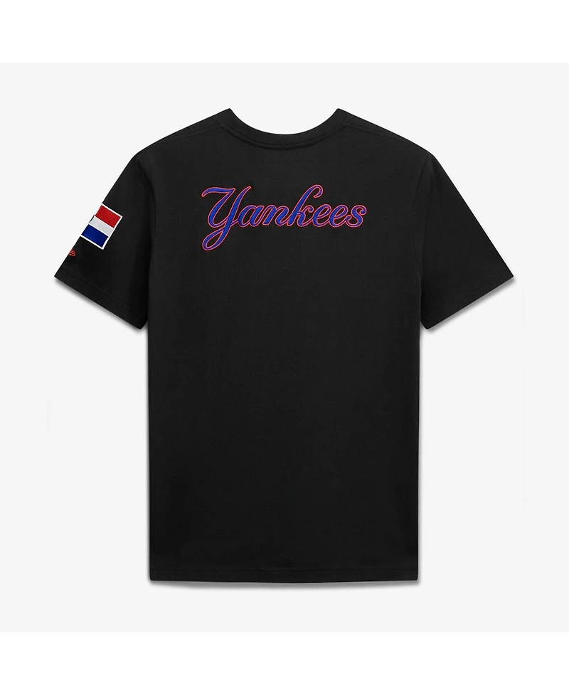 New Era Men's Black New York Yankees Dominican Republic Country Flag T-Shirt