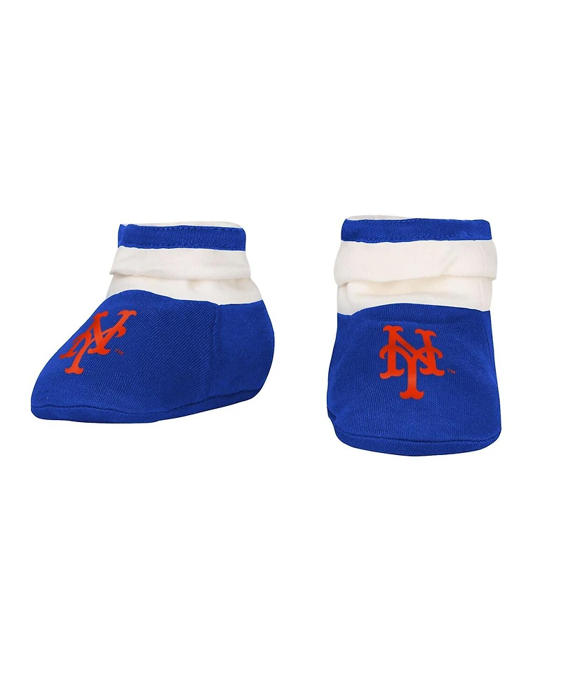 Outerstuff Baby Boys and Girls 3-Piece Royal New York Mets Up One Bodysuit, Bib Booties Set