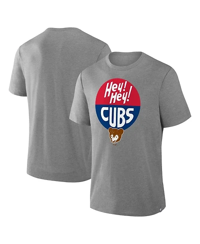 Fanatics Men's Heather Gray Chicago Cubs Tribute Iykyk Tri-Blend T-Shirt