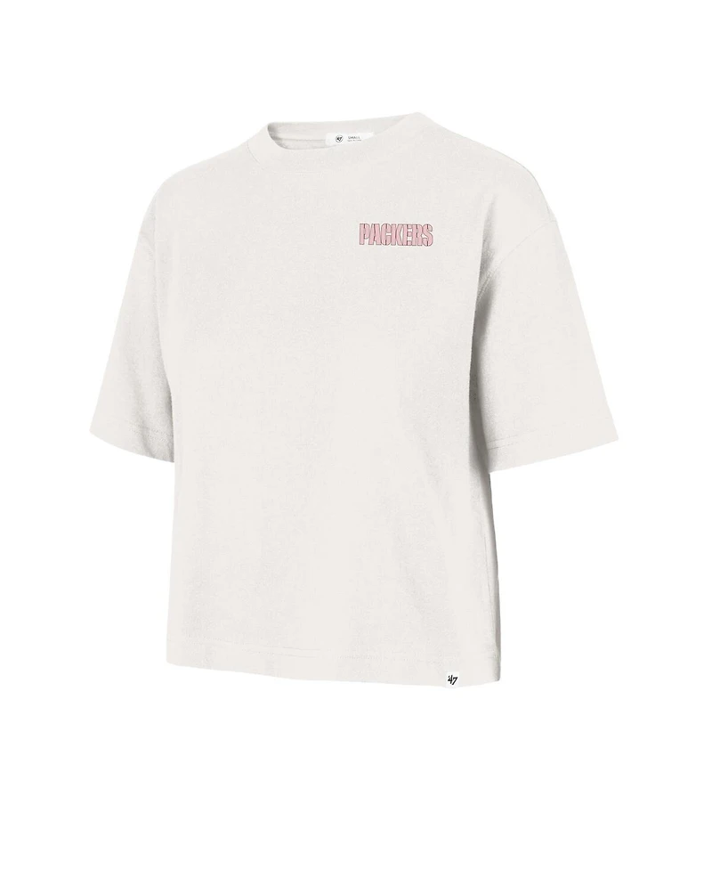 47 Brand Women's Cream Green Bay Packers Love Letter Reed City T-Shirt