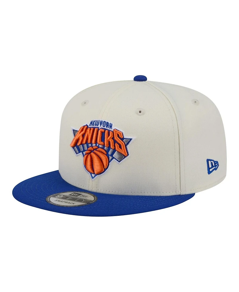 New Era Men's White New York Knicks Injection Localized 9FIFTY Snapback Hat