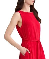 Jones New York Petite Sleeveless Round Neck Midi Dress