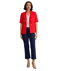 Jones New York Petite Notch Collar Open-Front Jacket