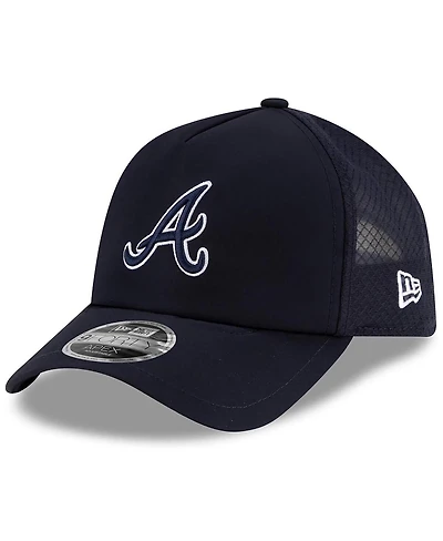 New Era Men's Navy Atlanta Braves 2026 Batting Practice Apex 9FORTY Adjustable Trucker Hat